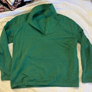 Commense Deep Green Long Sleeve Collared Pullover - L